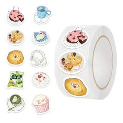 500pcs Cartoon Reward Sticker Roll Salting Out Sticker for Encourage Students Gift Decor For Envelope Sealing Scrapbooking (Online Order Only)