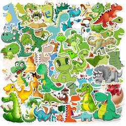 50pcs Cute Dinosaur Stickers for Kids - Suitcase, Water Bottle, Phone, Laptop, Scooter, Fridge Decor (Online Order Only)