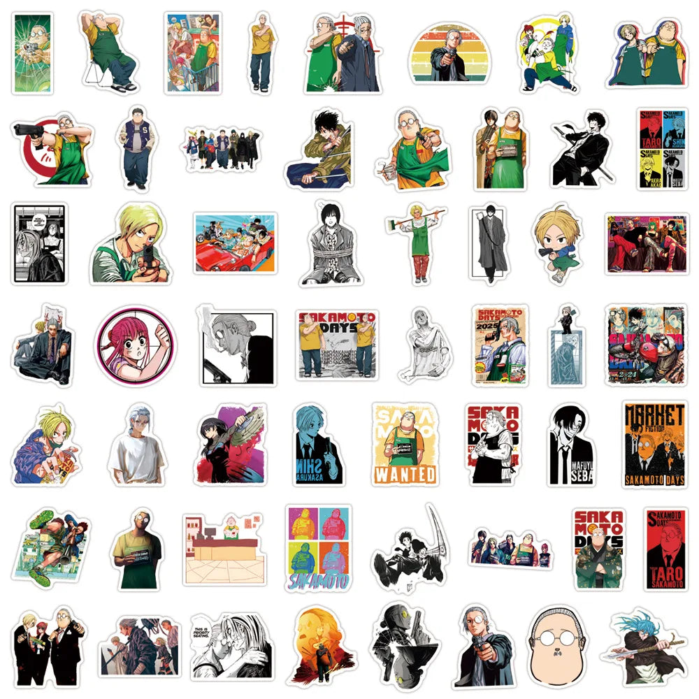 10/30/55/110PCS Sakamoto Days Stickers Battle Comedy Animation Cartoon Graffiti Sticker Laptop Phone Guitar Car Bike Skateboard (Online Order Only)