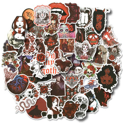 50pcs Horror Skull Gothic Stickers Aesthetic Graffiti Stickers Luggage Skateboard Laptop  Guitar Sticker Decals (ONLINE ORDER ONLY)