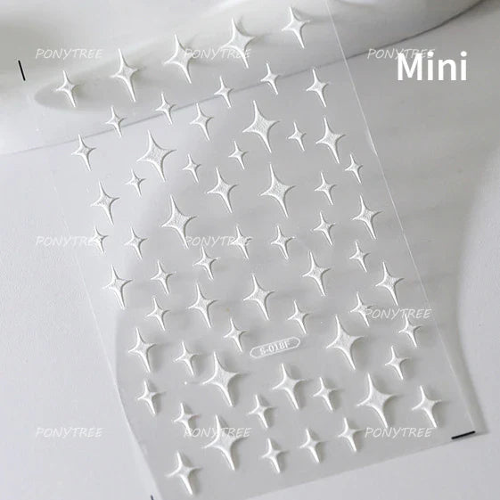 Snowflake Butterfly Rhinestone Shiny Totem Self Adhesive Nail Art Stickers Romantic Charm Chic Rose Flower Pearl Manicure Decals (ONLINE ORDER ONLY)
