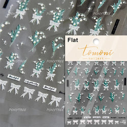 Cute  Pink Blue Nature Tulip Star Heart Butterfly Peach Blossom Jelly Embossed Relief Adhesive Nail Art Stickers Manicure Decals (ONLINE ORDER ONLY)