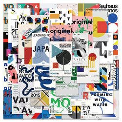 40PCS Bauhaus Art Poster Graffiti Abstract Stickers for Skateboard, Phone, Laptop, Luggage (Online Order Only)