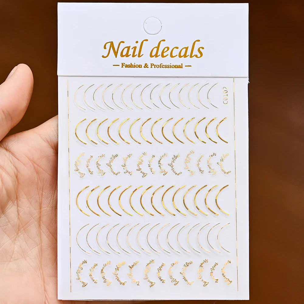 1PC Heart Love Design 3D Nail Art Sticker English Letter Self-Adhesive Slider Valentine's Day DIY Manicure Tips Accessories Tool (ONLINE ORDER ONLY)