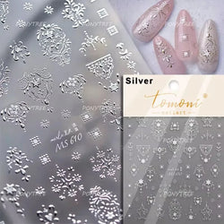 Baroque Figure Flower Totem Geometric Star Love Heart Hot Stamping Embossed Relief Self Adhesive Nail Art Sticker Manicure Decal (ONLINE ORDER ONLY)