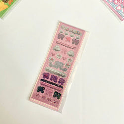 Korean ins Cream Bow Laser Decoration Stickers Diary Hand Account Idol Card DIY Scrapbooking Material Kawaii Stationery Sticker (ONLINE ORDER ONLY)