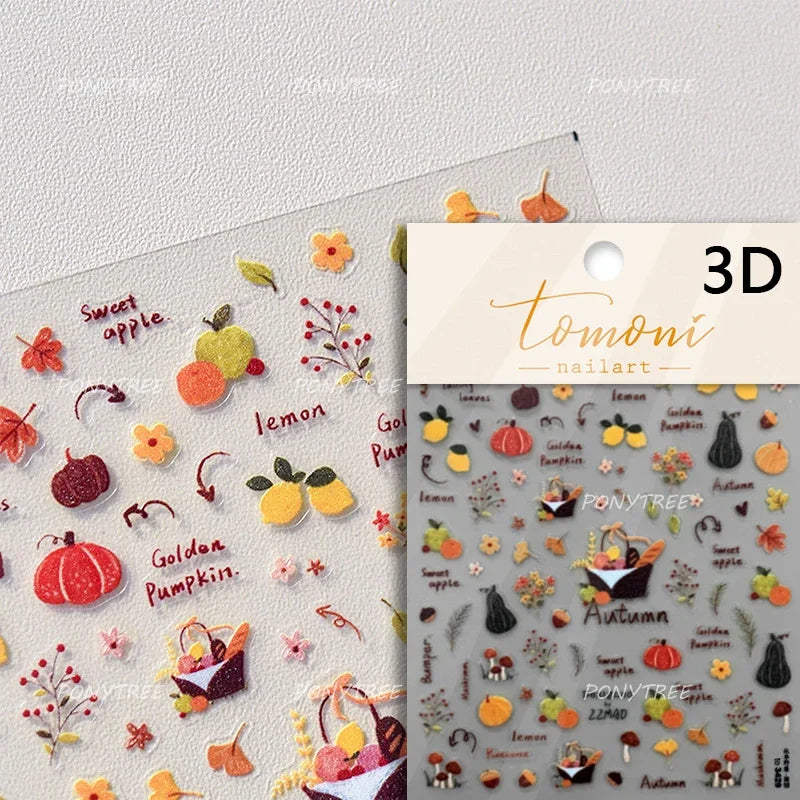 Cute Colored Mushrooms Water Bubbles Umbrella-shaped Plant Various Shapes Fungi Lovely Adhesive Nail Art Stickers Manicure Decal (ONLINE ORDER ONLY)