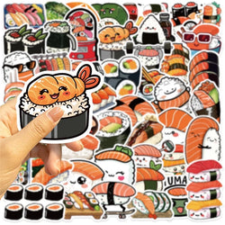 10/30/50PCS Kawaii Sushi Sticky PVC Sticker Aesthetic DIY Decoration Scrapbooking Korean Hand Accounting Supplies for Kids (ONLINE ORDER ONLY)