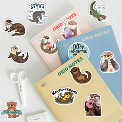 50PCS Cute Otter Animal Cartoon Sticker Decals DIY Phone Laptop Stationery Waterproof Kawaii Kids Decoration Sticker Toys (ONLINE ORDER ONLY)