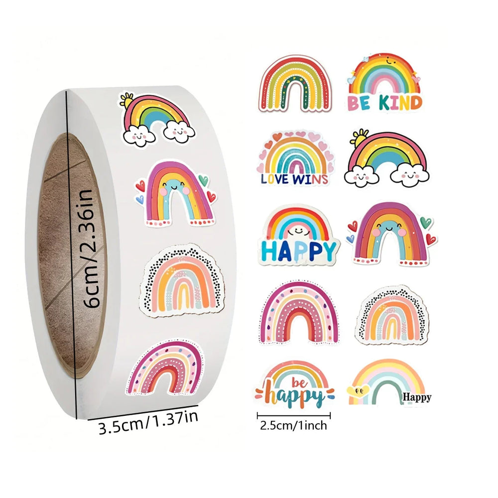 500pcs Cartoon Flowers, Vases, and Rainbow Stickers (ONLINE ORDER ONLY)