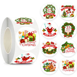 100-500pcs Christmas Gift Decorative Stickers 1 Inch Round Thank You Labels Handmade Candy Biscuits Packaging Christmas Sticker (ONLINE ORDER ONLY)