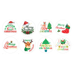 100-500pcs Christmas Tree Santa Claus Merry Christmas Stickers 2.5cm Thank You Stickers for Gift Sealing Holiday Candy Bag Decor (ONLINE ORDER ONLY)