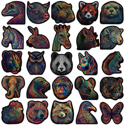 50pcs Cool Cartoon Coloruful Line Animals Stickers Psychedelic Aesthetic Art Waterproof Graffiti Laptop Phone Luggage Decals (ONLINE ORDER ONLY)