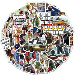 10/30/50pcs Game Grand Theft Auto Adventure Gta5 Sticker for Laptop Car Motorcycle Skateboard Graffiti Decal Sticker Kids Toys (ONLINE ORDER ONLY)