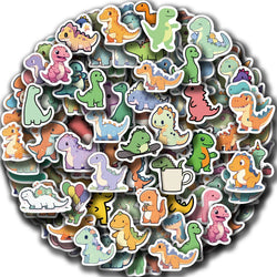 100PCS Cartoon Small Dinosaur PVC Sticker Aesthetic Children's Decoration Scrapbooking Stationery School Supplies for Kids﻿ (ONLINE ORDER ONLY)