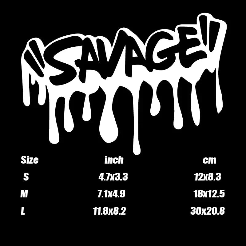 "SAVAGE"Sticker,Car Stickers, Vinyl Decals - For Cars, Trucks, Walls, Laptops, Windows, Motorcycles, Bumpers Or Crafts (ONLINE ORDER ONLY)