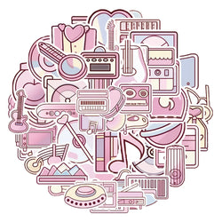 Cartoon Pink Graffiti Stickers for Suitcase, Skateboard, Laptop, Luggage, Phone - 10/30/50Pcs (ONLINE ORDER ONLY)
