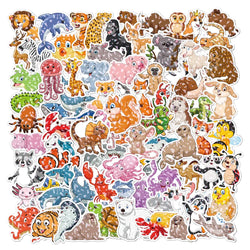 10/30/50/100PCS Cool Holographic Kawaii Animal Stickers Scrapbook Suitcase Phone Laptop Bike Guitar DIY Waterproof Toys Decals (ONLINE ORDER ONLY)