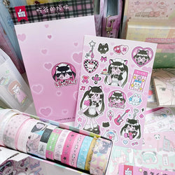 1Pc Scrapbook Material Sticker Decorative Stationery Sticker DIY Arts Crafts Album Deco Sticker Journal Planner Card Sticker (Online Order Only)