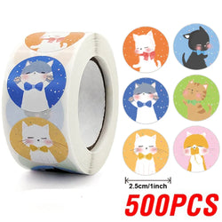 100-500pcs Thank You Cats Stickers For Kids Reward Stickers Thanksgiving Labels Toys 6 Beautiful Designs Stationery stickers (ONLINE ORDER ONLY)