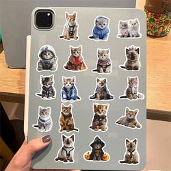10/30/50PCS Cute Winter Cat PVC Sticker Aesthetic Decoration Scrapbooking Sketchbook Korean Stationery School Supplies for Kids (ONLINE ORDER ONLY)