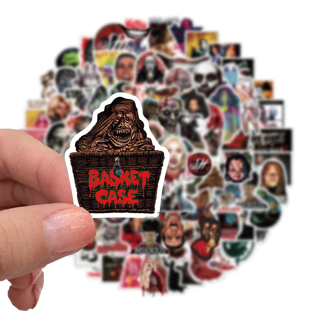 10/30/50/100PCS Mixed Horror Movie Thriller Character Stickers Graffiti Skateboard Phone Guitar Suitcase Bumper Decals Kids Toy (Online Order Only)