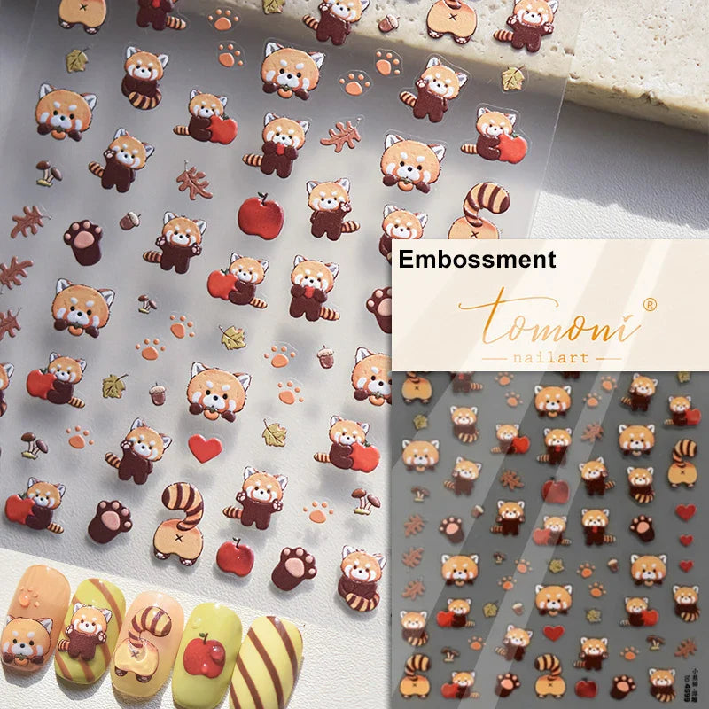 Charming Cherry's Cake Cute Bowknot Pink Blue Bear Flower Bouquet Strawberry Adhesive Nail Art Sticker Rhinestone Manicure Decal (Online Order Only)