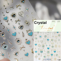 Flat Small Pink Brown Halo Dyeing Love Heart Geometric Leopard Shiny Jelly Chic Embossed Relief Nail Art Stickers Manicure Decal (Online Order Only)