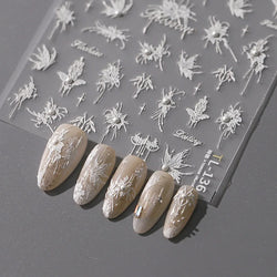 Snowflake Butterfly Rhinestone Shiny Totem Self Adhesive Nail Art Stickers Romantic Charm Chic Rose Flower Pearl Manicure Decals (ONLINE ORDER ONLY)