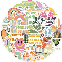 10/30/50PCS Inspiring Pink Green Children's PVC Sticker Aesthetic Decoration Scrapbooking Stationery School Supplies for Kids (ONLINE ORDER ONLY)