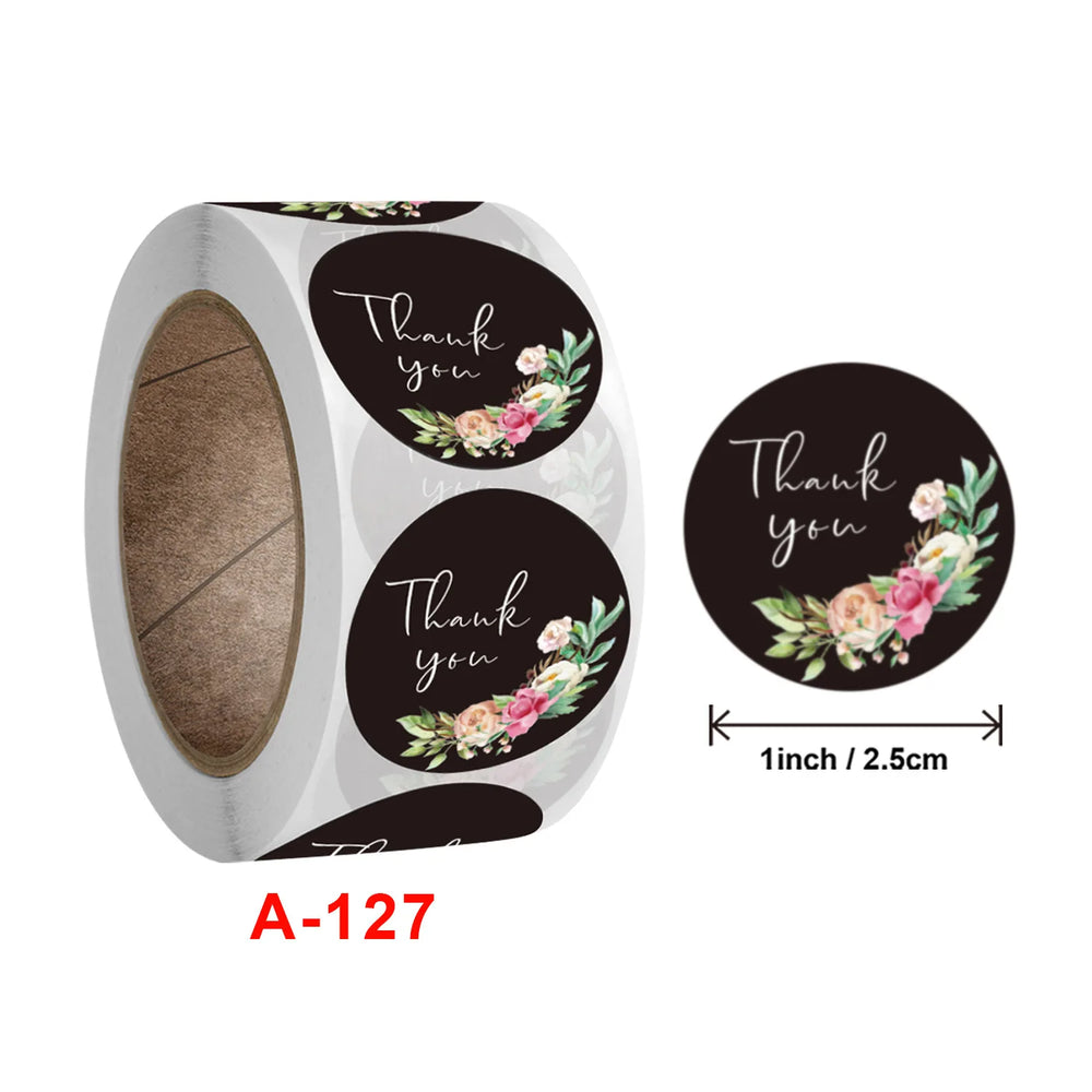 500 Pcs Round Black Thank You Bond Party Adhesive Diy Seal Stickers Decorative Album Diary Cartoon Label Decor (ONLINE ORDER ONLY)