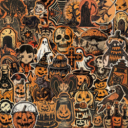 Halloween Pumpkin Stickers Waterproof PVC Decals for Phone Laptop Wall (Online Order Only)