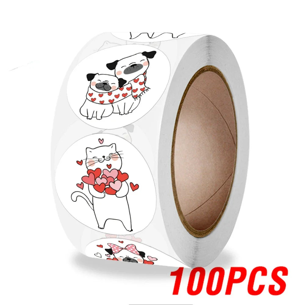 100-500pcs Thank You Cats Stickers For Kids Reward Stickers Thanksgiving Labels Toys 6 Beautiful Designs Stationery stickers (ONLINE ORDER ONLY)