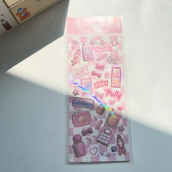 2Pcs Lovely Girl Cell Phone Stickers Korean ins Scrapbooking Decorative Sticker DIY Diary Album Stick Label Kawaii Stationery (ONLINE ORDER ONLY)