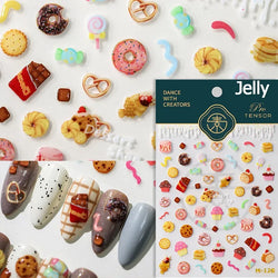 Chic Cute Cheese Ice Cream Pudding Bowknot Strawberry Muffin Stars Cake Embossed Heart Adhesive Nail Art Sticker Manicure Decals (ONLINE ORDER ONLY)