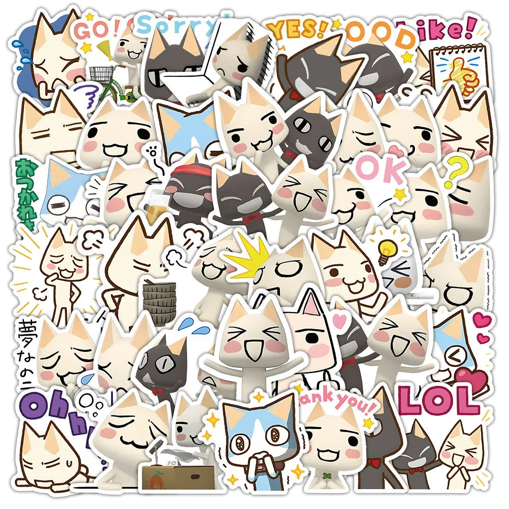 Cute Inoue Toro Cat Stickers 10/30/50PCS Cartoon Meme Decals for Luggage Laptop Phone Guitar Bike Kids Toys (Online Order Only)