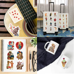 50PCS Vintage Circus Stickers Acrobatics Clown Retro Art Funny Aesthetic Graffiti Decals Scrapbook Laptop Bottle Sticker Gift (ONLINE ORDER ONLY)