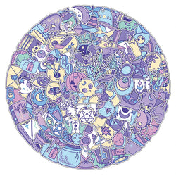 10/30/50/100pcs Cool Purple Cute Gothic Magic Witch Cartoon Stickers Skateboard Laptop Phone Car DIY Waterproof Sticker Decal (ONLINE ORDER ONLY)