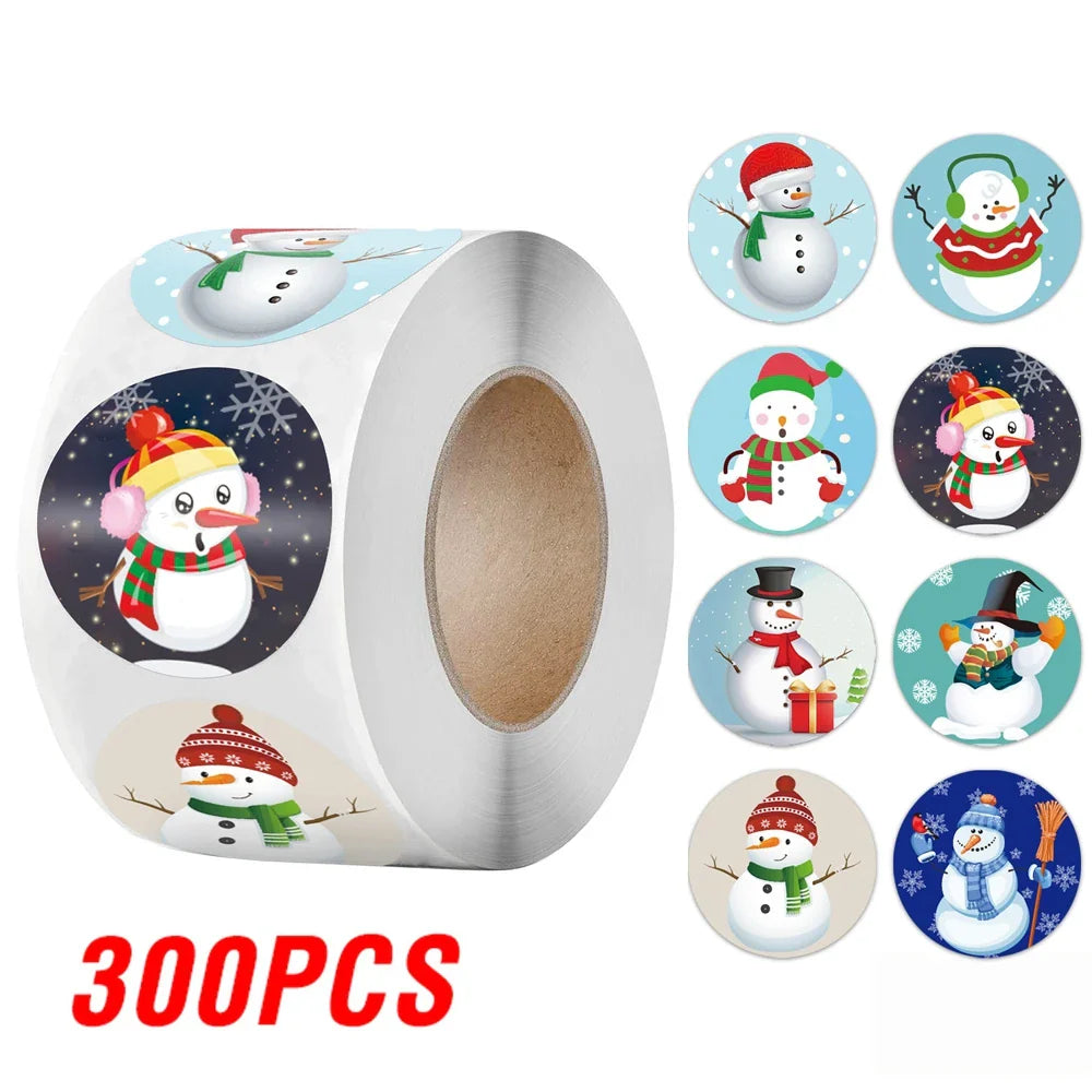 100-500Pcs Merry Christmas Stickers Xmas Envelope Seal Stickers for Christmas Decoration, Wedding Party, Holiday Gift Package (ONLINE ORDER ONLY)