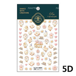 Cute Duck Pear Bowknot Mini Flower Duckling Line Bow Photo Frame Seal Stamp Figure Self Adhesive Nail Art Sticker Manicure Decal (ONLINE ORDER ONLY)