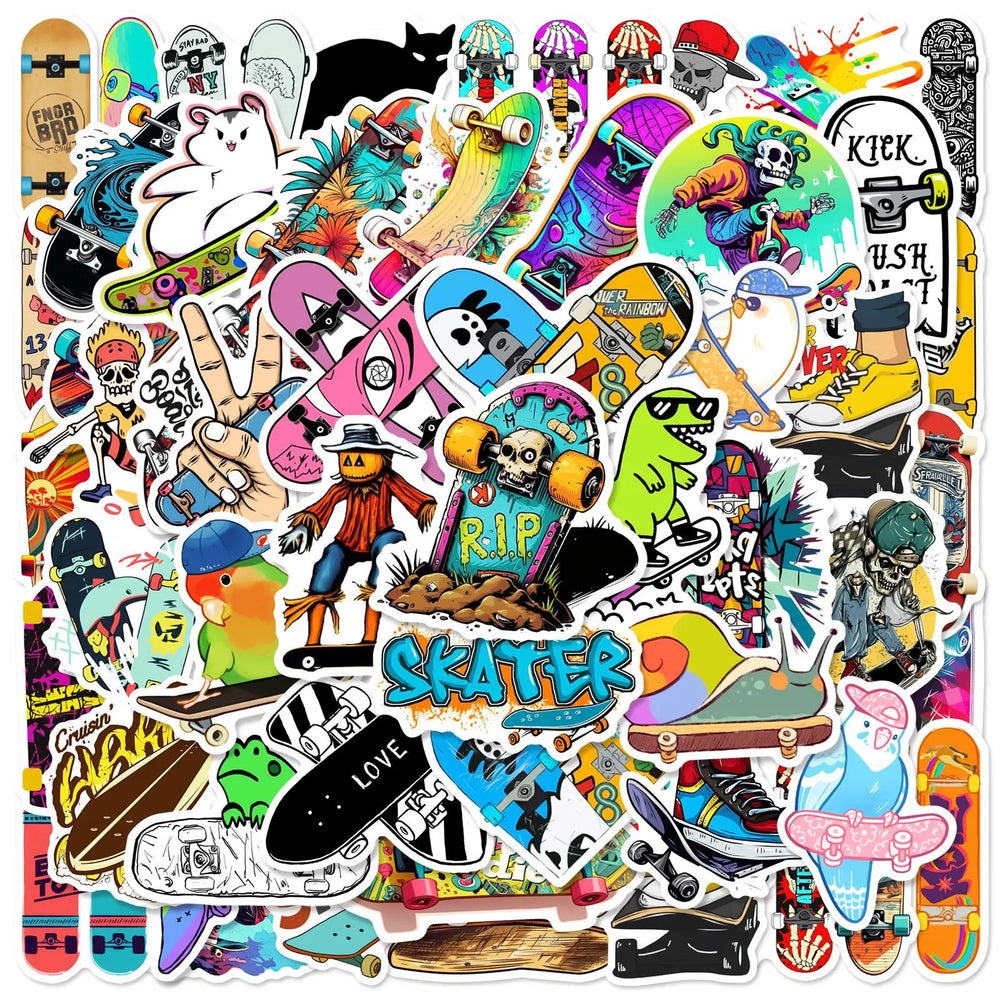 Skateboard Graffiti Stickers 10/25/50pcs for DIY Phone Laptop Guitar Water Bottle Suitcase Helmet Car (ONLINE ORDER ONLY)