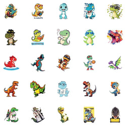 10/30/50PCS Kawaii Fashion Dinosaur Sticky PVC Sticker Aesthetic Stationery DIY Decoration Scrapbooking School Supplies for Kids (ONLINE ORDER ONLY)