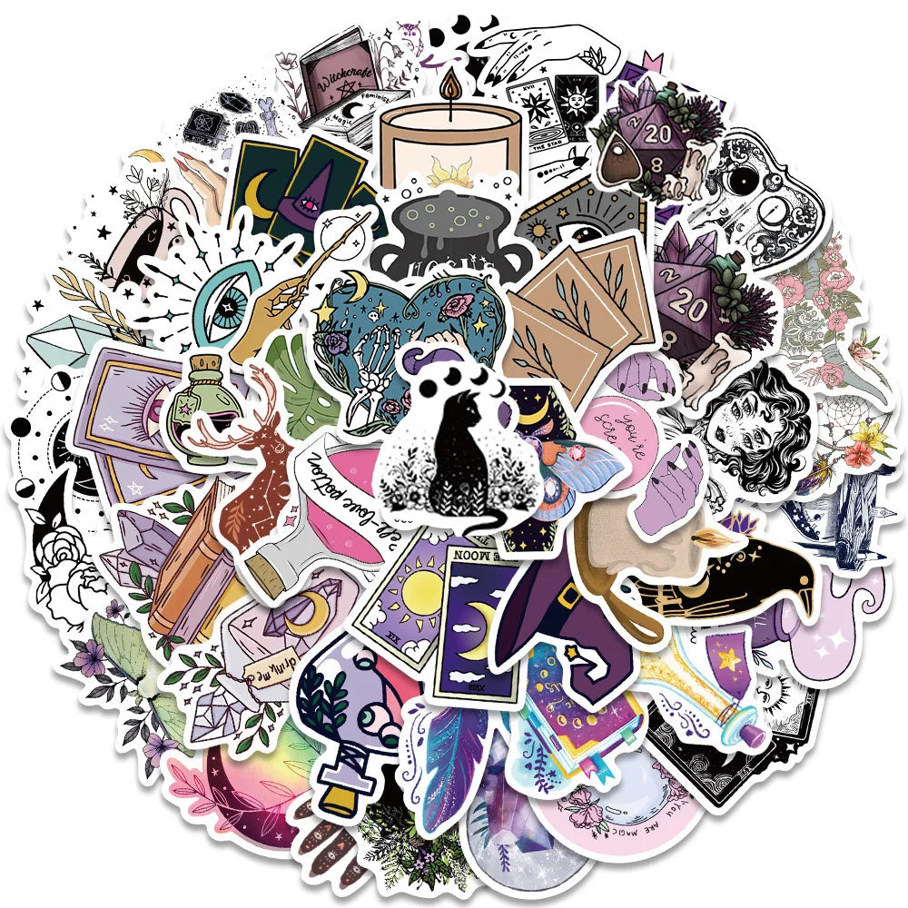 Gothic Witch Apothecary Stickers Waterproof for Skateboard Laptop Phone Car Luggage Motorcycle (ONLINE ORDER ONLY)