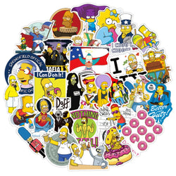 10/30/50pcs Funny Anime Cartoon Simpsons Graffiti Stickers Skateboard Guitar Suitcase Bike Laptop Waterproof Sticker Kids Toy (Online Order Only)