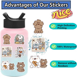 50pcs Cute Cartoon Miiiiichan Stickers Animals Anime For Laptop Water Bottle Luggage Notebook Waterproof Graffiti Vinyl Decals (Online Order Only)