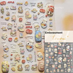 Cat Kitten Star Tree Bell Angel Bowknot Snowman Envelope Pinecone Bone Adhesive Nail Art Stickers Cup Rhinestone Manicure Decals (ONLINE ORDER ONLY)
