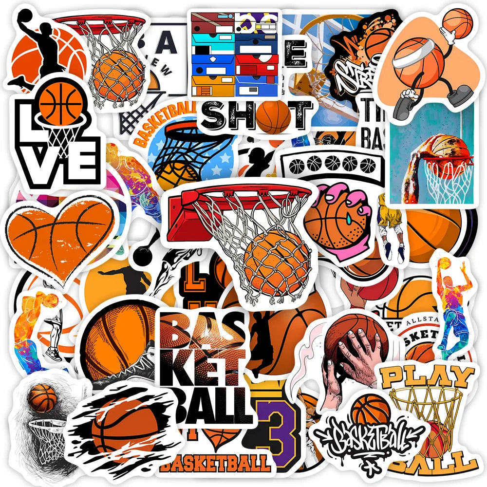 Basketball Theme Lovers Stickers DIY Toy Gift  Decorative Graffiti Decal for Phone Laptop Bottles Scrapbook Kids Waterproof (ONLINE ORDER ONLY)