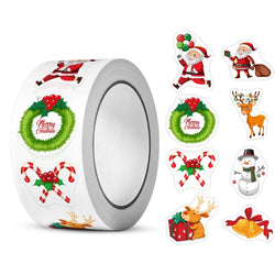 50-500pcs Cartoon Merry Christmas Stickers Santa Claus Tree Paper Label New Year Cute Snowman Stationery Stickers For Kids Gift (ONLINE ORDER ONLY)