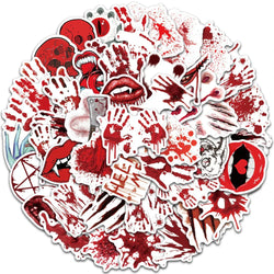 Horror Stickers Pack: Waterproof Decals for Skateboard, Luggage, Guitar, Phone, Motorcycle, Car, Laptop (10/30/48pcs) (Online Order Only)