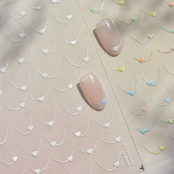 Mini Love Heart Arc Curved Line French Style Minimalist Colourful Self-adhesive Nail Art Decorations Stickers Manicure Decals (Online Order Only)